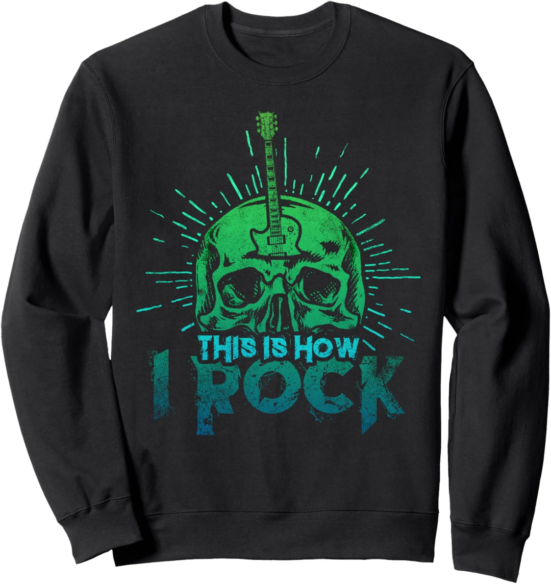 Rock Gitarren Spieler Rockmusik Vintage Rock and Roll Sweatshirt