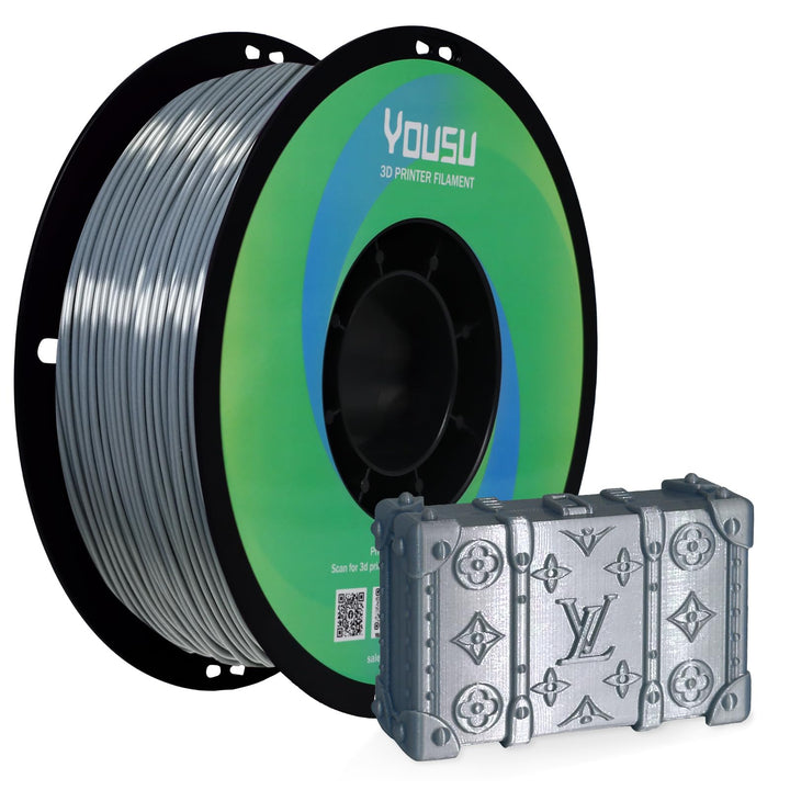 YOUSU Grey Silk TPU-Filament, 1,75 mm, flexibles 95 A TPU 3D-Drucker-Filament, 1-kg-Spule, Massgenau
