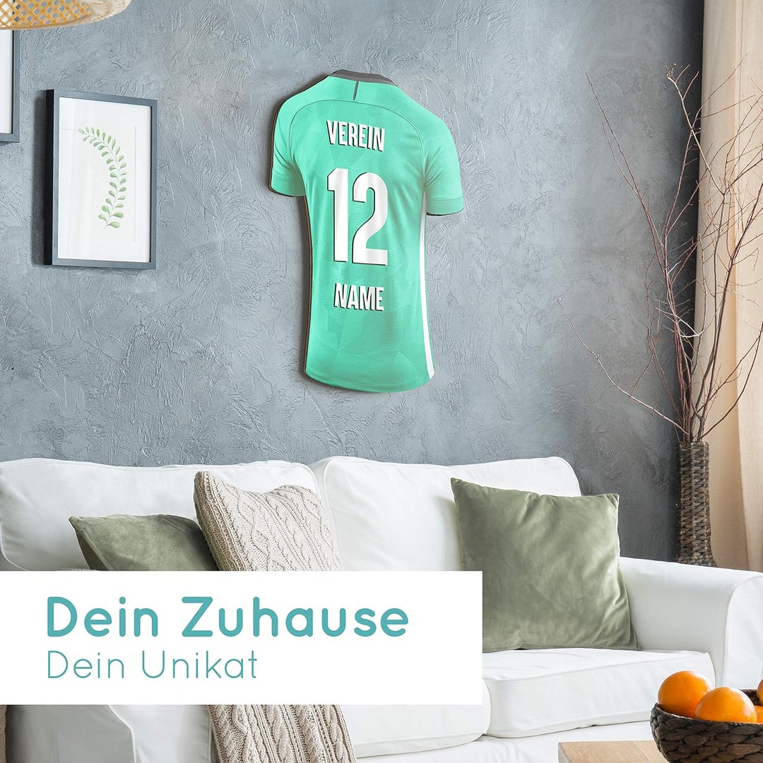 Elbeffekt Trikotlampe für Warschau Fans aus Holz - personalisierbares Geschenk - schenke Dein indivi