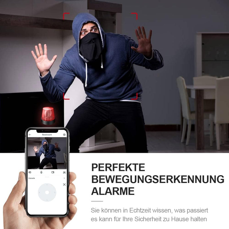 AOBOCAM Mini Kamera, 4K HD WLAN Überwachungskamera Innen Live Übertragung Handy APP Für WiFi Camera