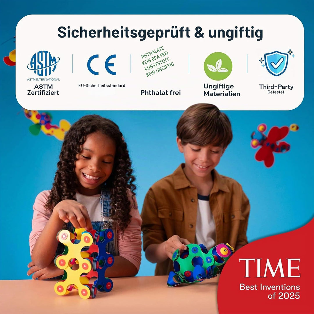 Clixo Itsy Pädagogisches Spielzeug für Kinder ab 4 Jahren, Spielzeug Set mit magnetischen Bausteinen