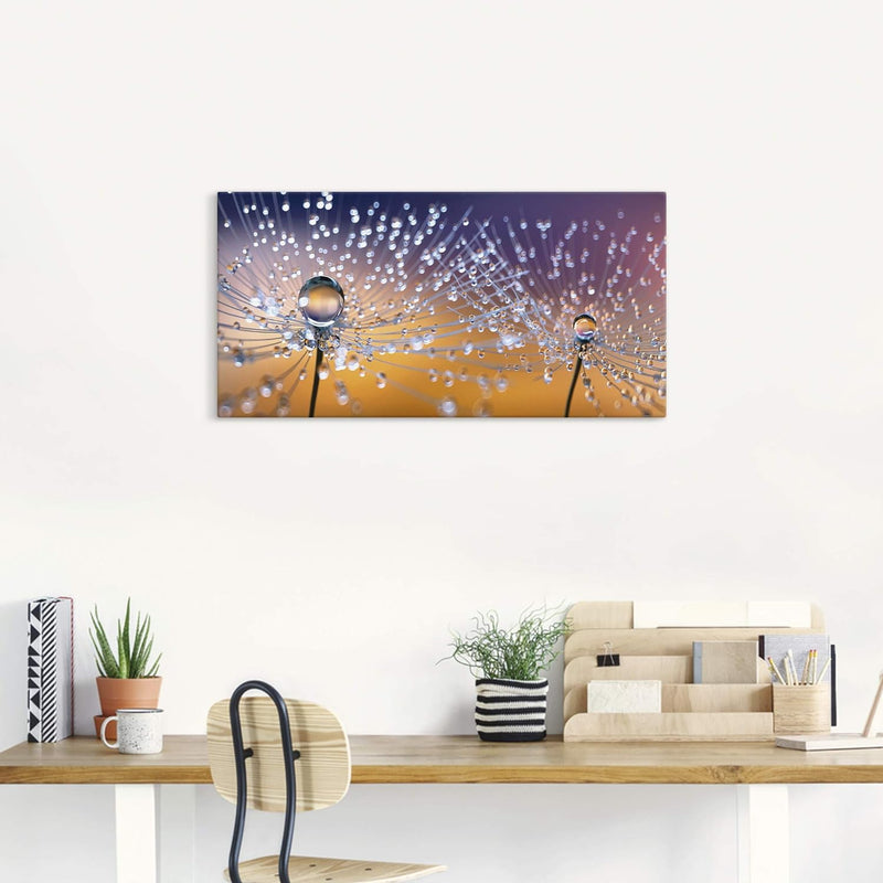 ARTland Leinwandbilder Wandbild Bild auf Leinwand 60x30 cm Querformat Pusteblume Blumen Natur Pflanz