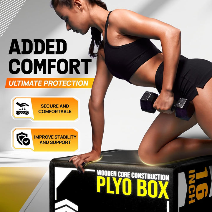 Yes4All 3 in 1 Soft Plyo Box mit Holzkern, Sprungbox, Plyometric Box Plattform für Sprungtraining, H