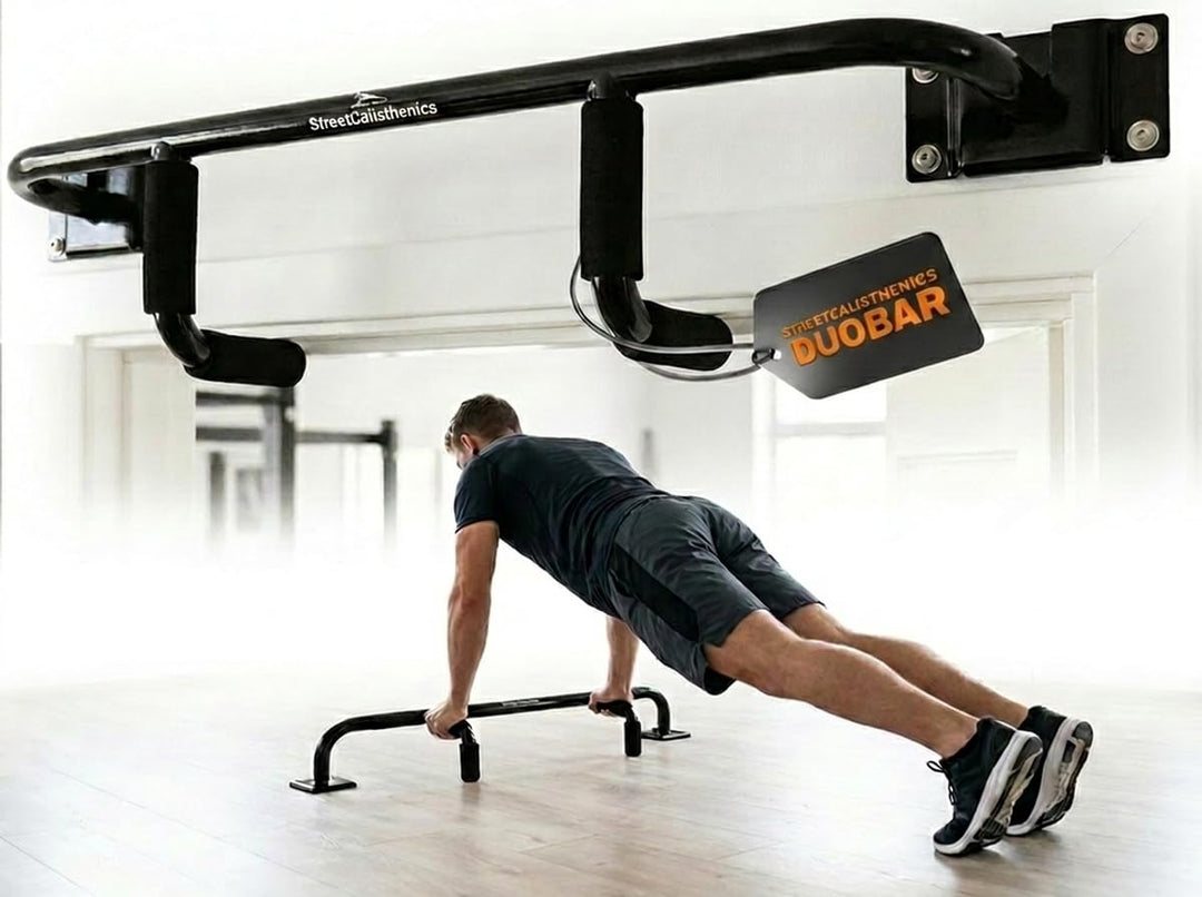 DuoBar Klimmzugstange [Wandmontage Abnehmbar] Calisthenics Equipment Homegym für Zuhause Pull Up Bar