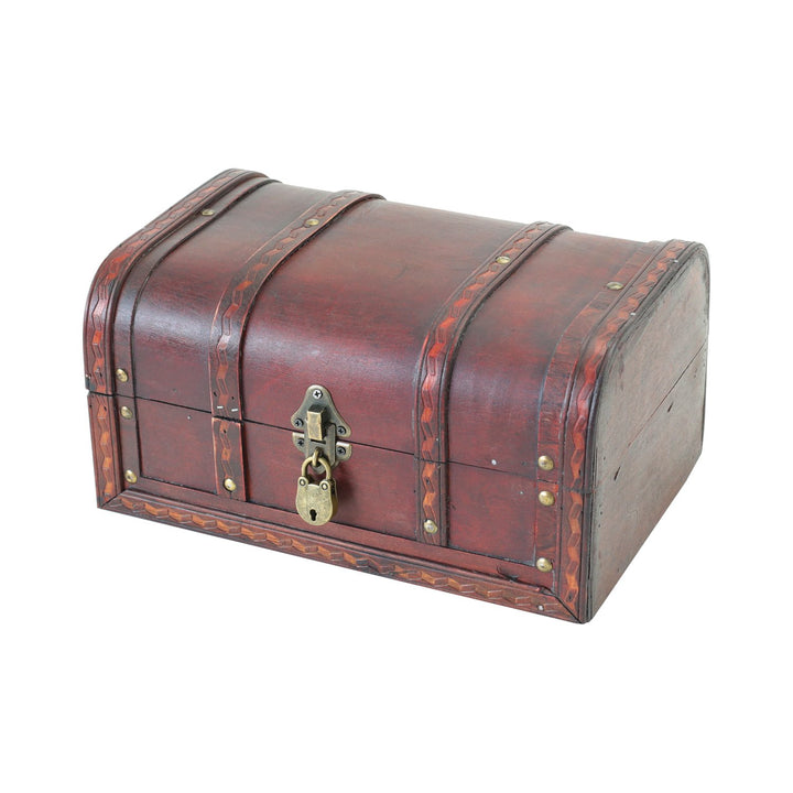 HMF 6401-130 Schatztruhe aus Holz mit Schloss | 30 x 20 x 15 cm | Klein | Spanien 30 cm, Spanien, 30