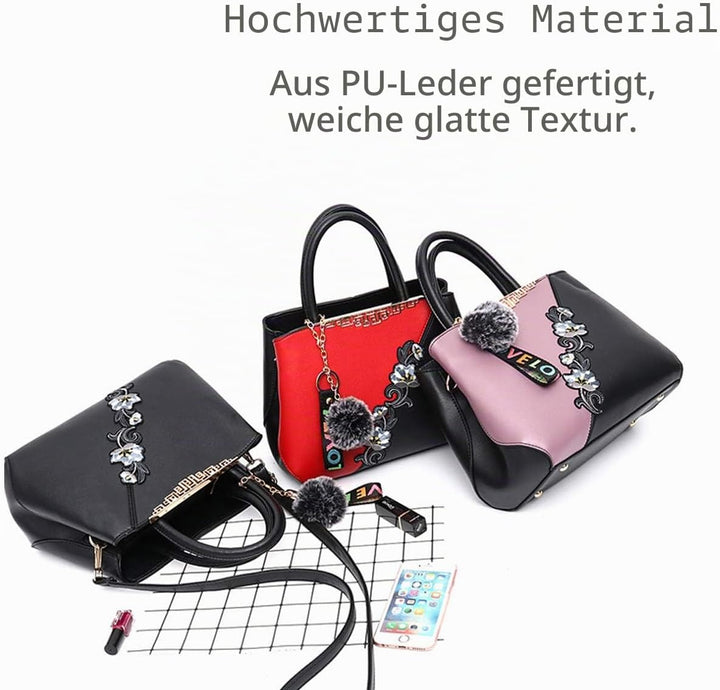 NICOLE & DORIS Handtaschen Damen modische Damenhandtaschen taschen Damen Umhängetaschen mit Blumenmu