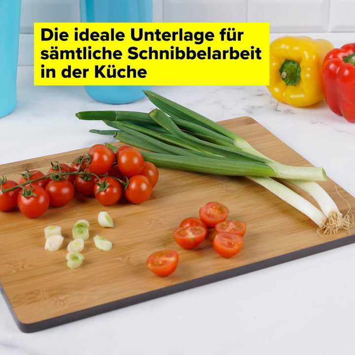 Tasty Bambus-Schneidebrett – 35,5x25x1,2cm – Ideal zum Schneiden von Brot, Obst, Gemüse – Robust & S