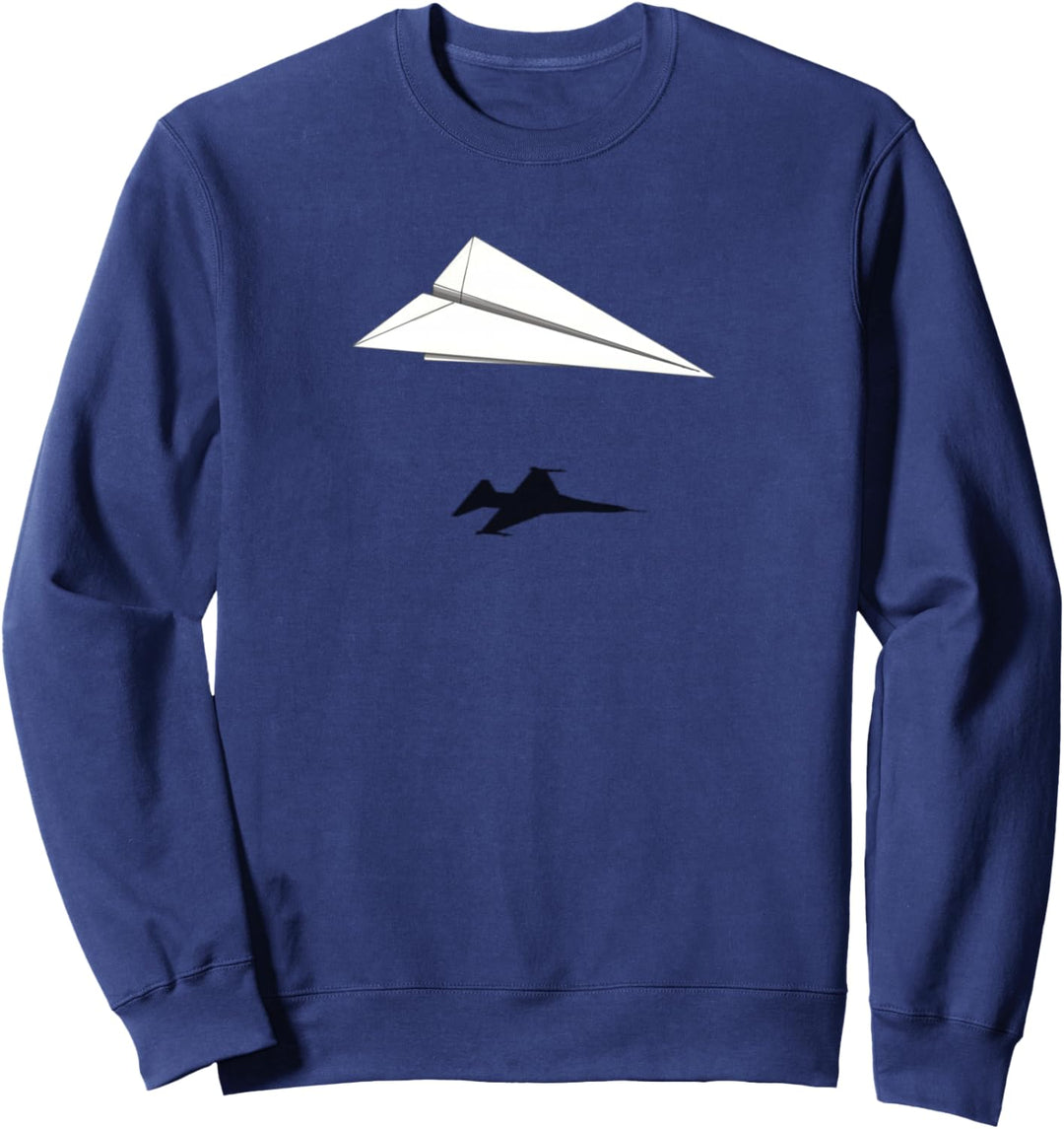 Paper Airplane Shadow F-16 Fighting Falcon Sweatshirt
