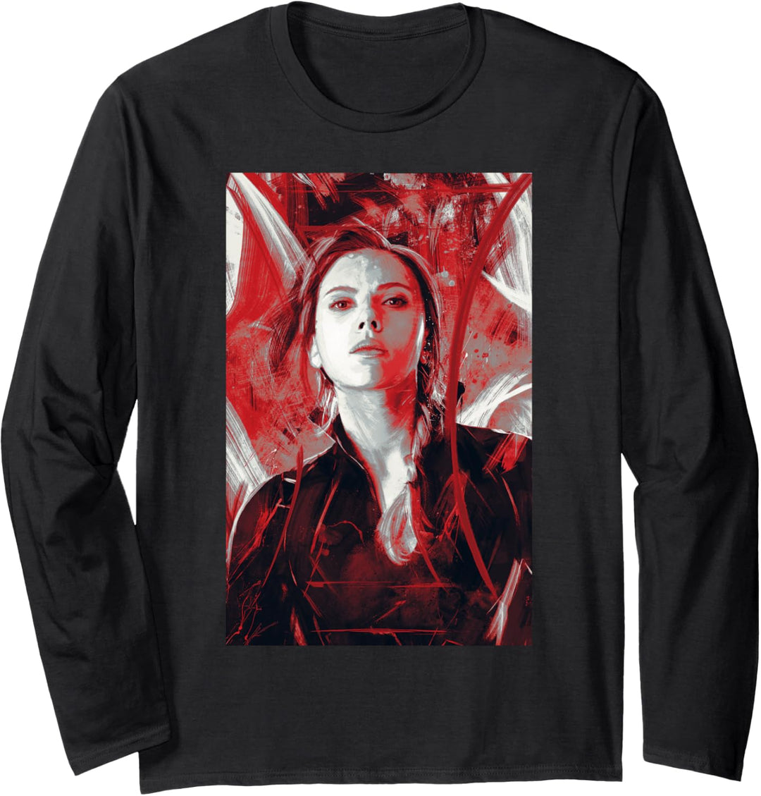 Marvel Avengers: Endgame Black Widow Red Hue Portrait Langarmshirt