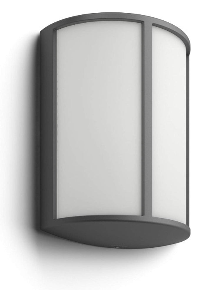 Philips MyGarden LED Wandaussenleuchte Stock, 6 W, Anthrazitgrau ohne Bewegungsmelder, ohne Bewegung