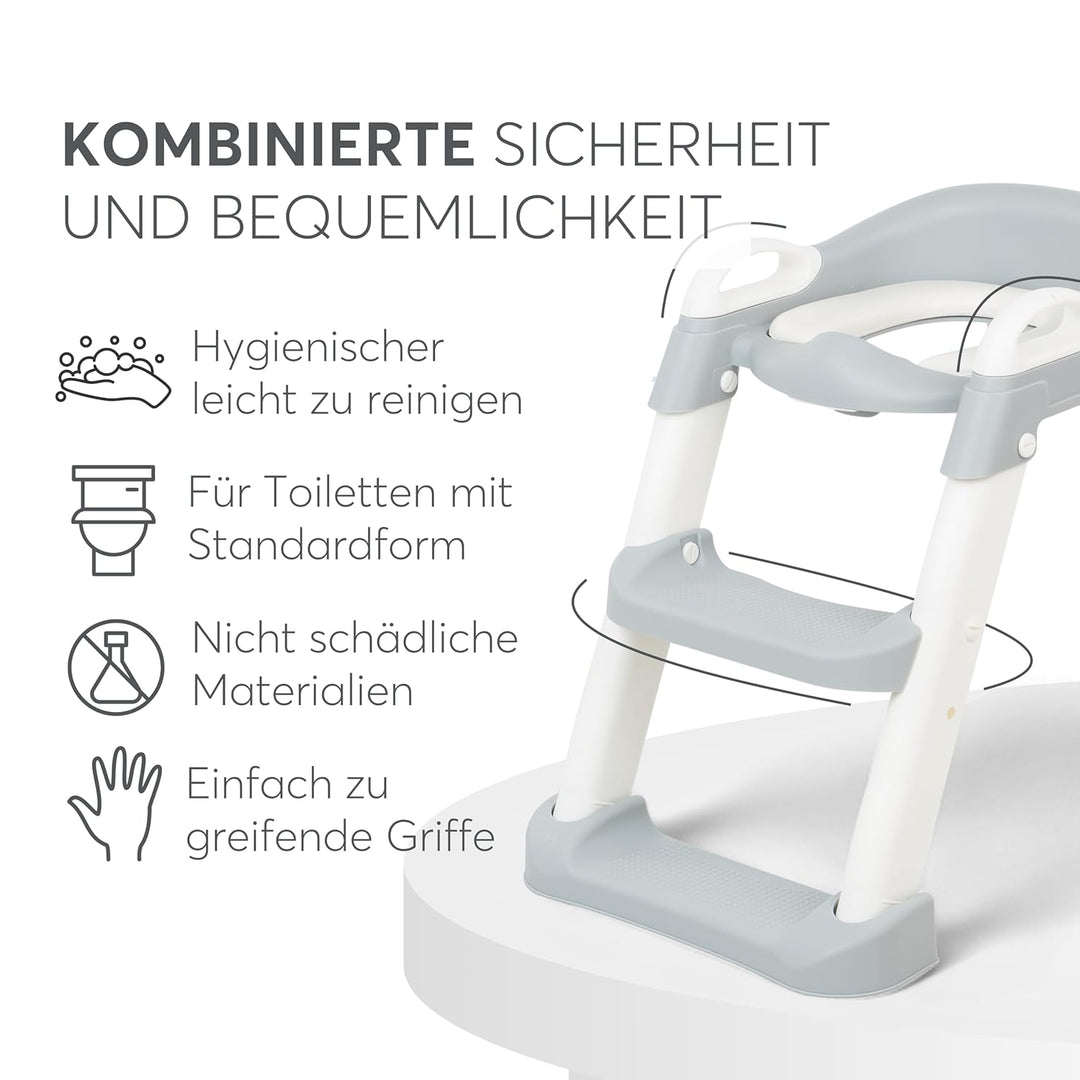 KikkaBoo Toilettensitz für Kinder mit Treppe LEA, Toilettentrainer, Zusammenklappbar & einstellbar,