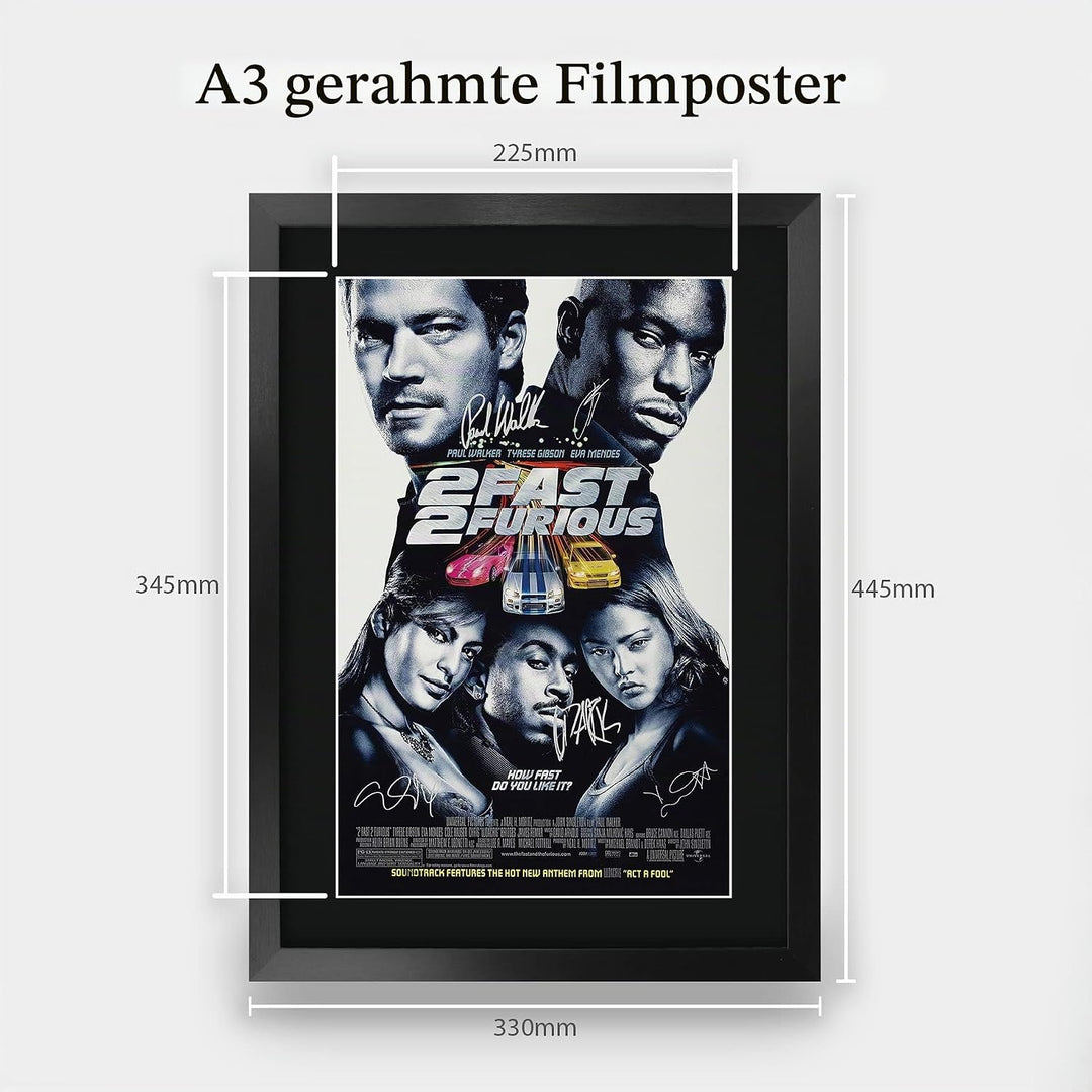 HWC Trading FR A3 2 Fast 2 Furious Paul Walker Geschenke gedrucktes Poster signiertes Autogramm Bild