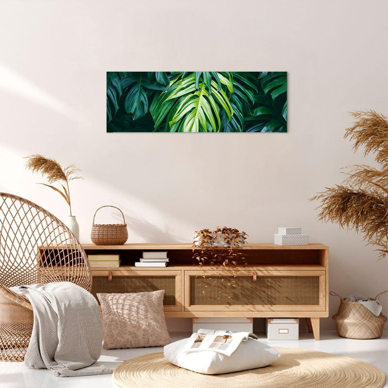 Panorama Bilder auf Leinwand Blume Natur Leinwandbild mit Rahmen 90x30cm Wandbilder Dekoration Wohnz