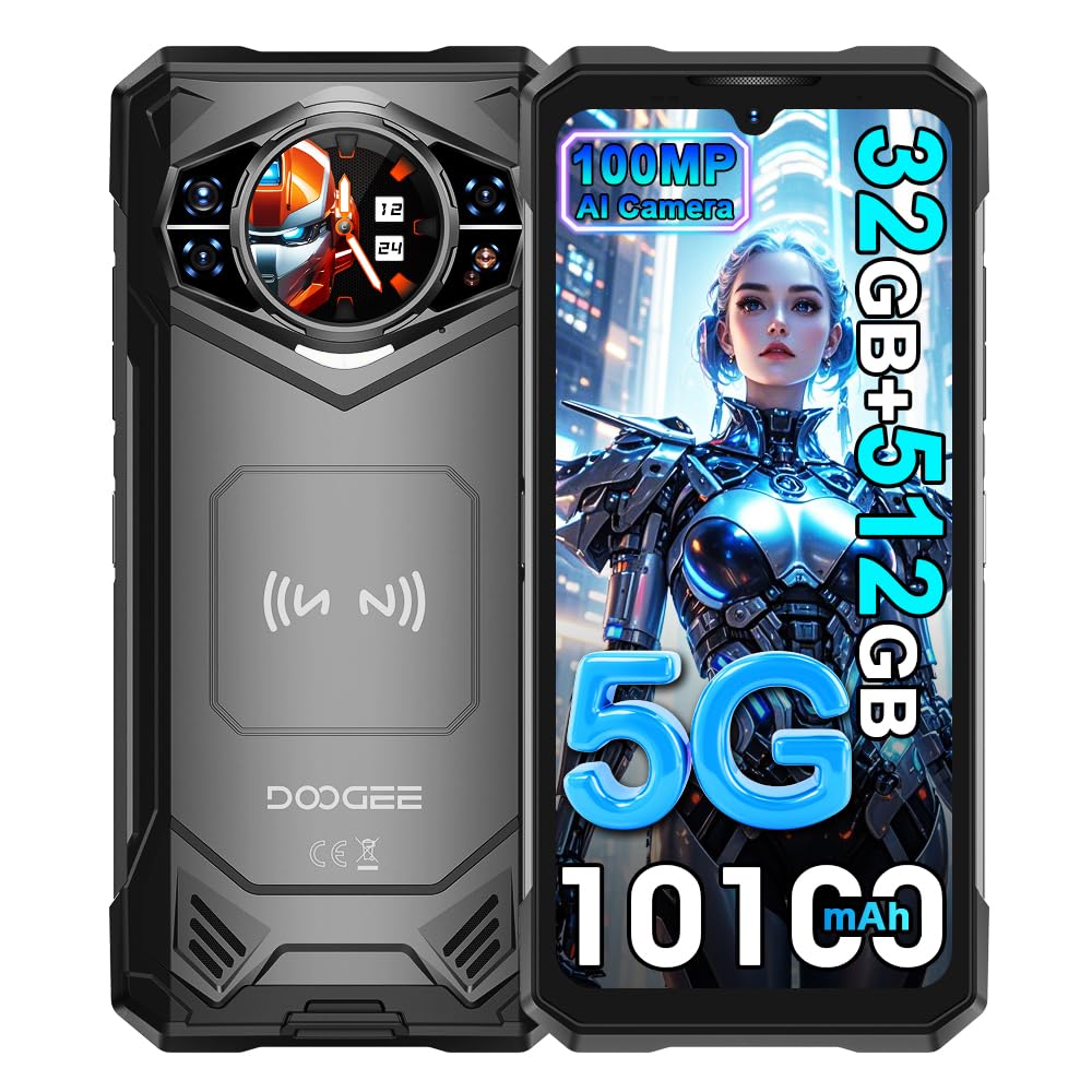 DOOGEE S200 X 5G Outdoor Handy Ohne Vertrag, 32GB+512GB/2TB MTK 7050 Robustes Smartphone,10100mAh, 1