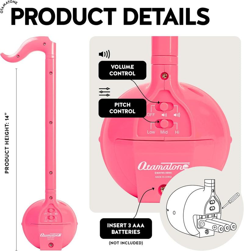 Otamatone Regular Pink, Japanisch Elektronisches Musik Instrument, Tragbar Digitale Musikinstrumente