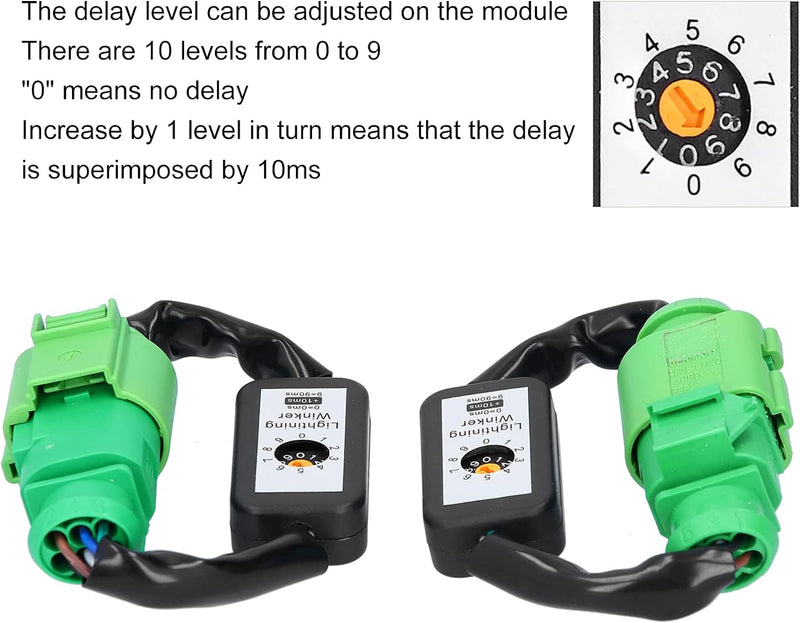 KIMISS Dynamisches Blinkermodul, LED-Rücklichter Dynamischer Blinkeradapterkabelbaum Blinkermodul-Ki