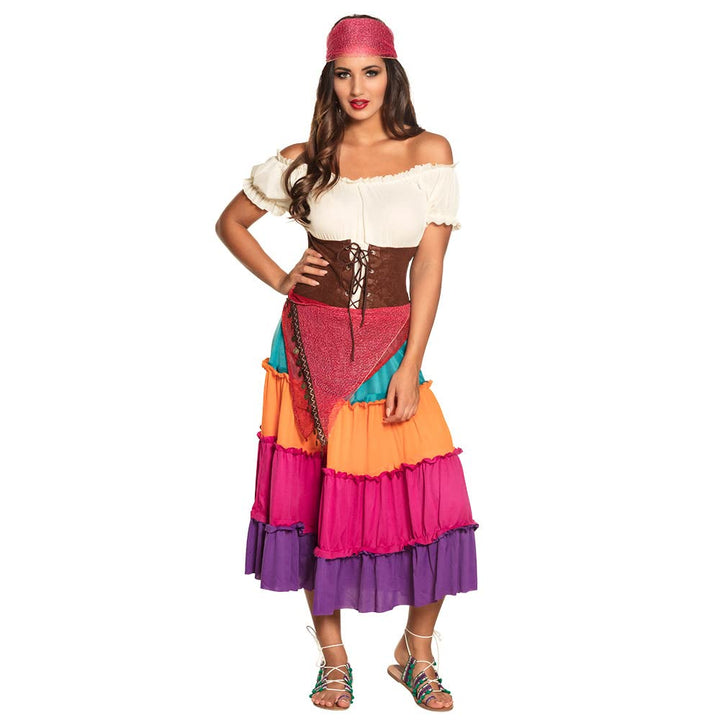 Boland - Kostüm für Erwachsene Wahrsagerin Nadya, Kleid, Gürtel und Kopftuch, Bandana, Top, Gürtel u