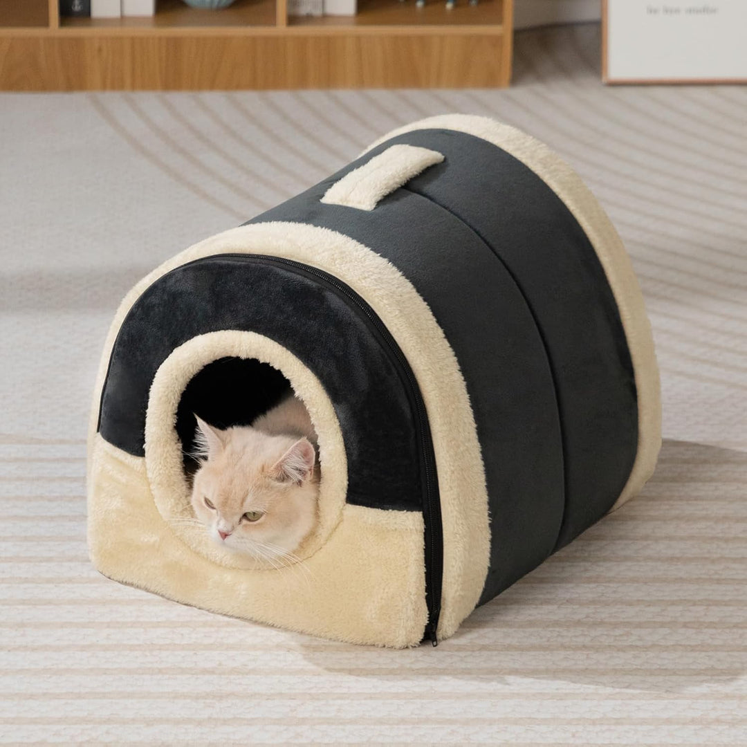 Hollypet Katzenbett Kleines Hundebett, 2-in-1 Faltbare Haustierbett für Katzen &amp; Kleine Hunde, Warme