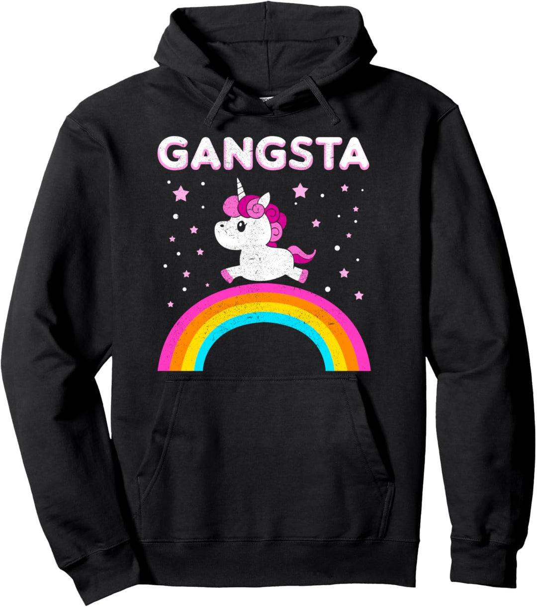 Einhorn – niedliches Einhorn-Design – Gansta Pullover Hoodie