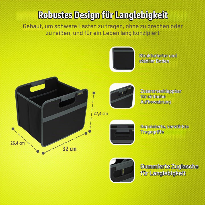 Meori Aufbewahrungsbox faltbar Traglast 30 kg - 32cm 26,5cm 27.5cm Grösse S - schwarz Schwarz Faltbo