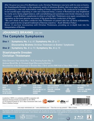 Brahms: Sämtliche Sinfonien (Thielemann / Staatskapelle Dresden), Blu-ray