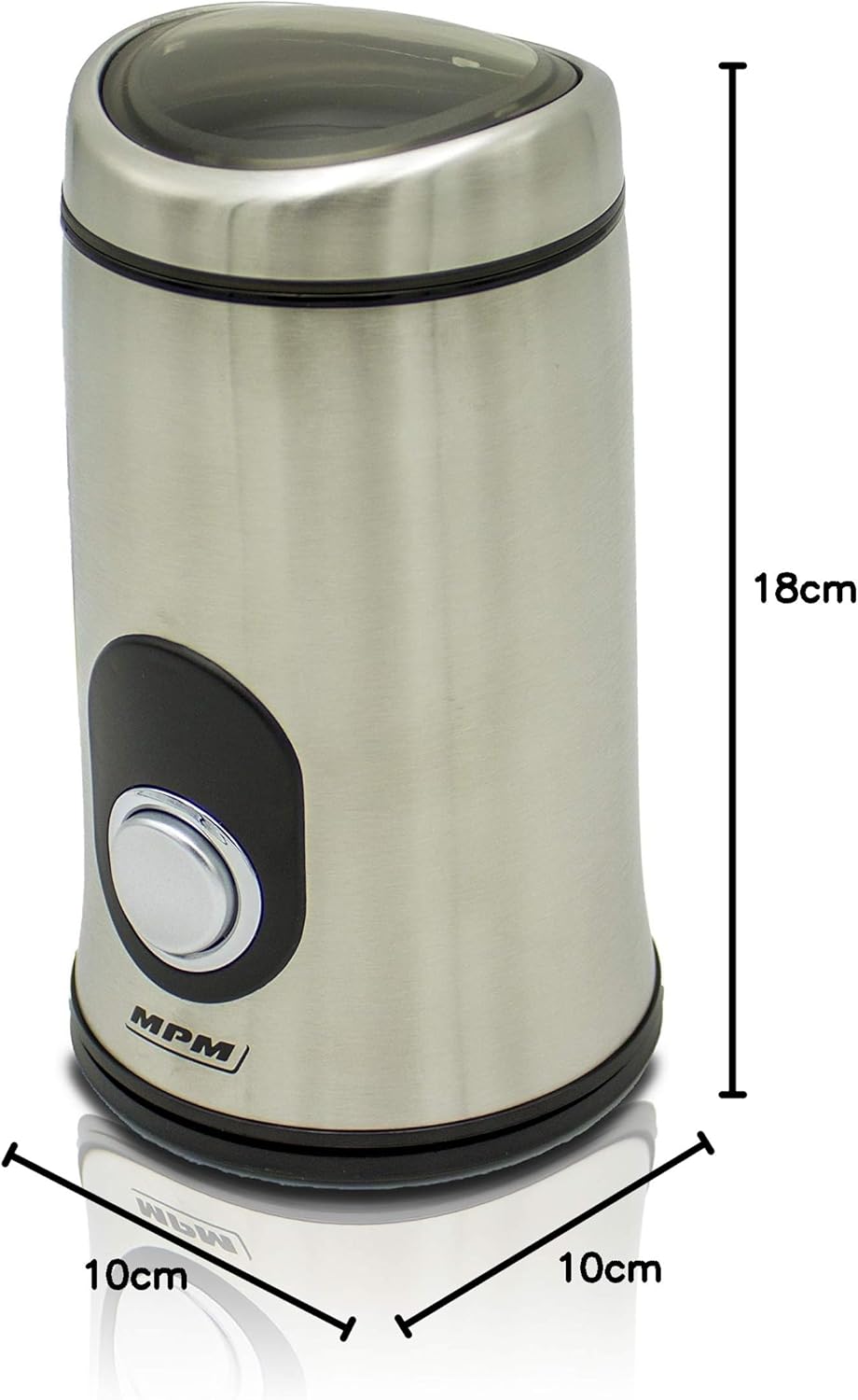 MPM - MMK-02M - Kaffeemühle - zum Mahlen von Kaffeebohnen - 50 g Behälter - 115 g/Min. - Edelstahl-S