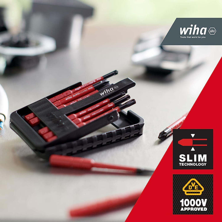 Wiha Bit Set slimBit electric TORX®, TORX PLUS® 12-tlg. I inkl. slimBit-Boxen und Gürtelhalter I fle