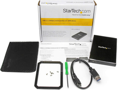 StarTech.com USB 3.1 (10 Gbps) Festplattengehäuse für 2,5" SATA Laufwerke - Gehäuse für SSD/HDD - Al