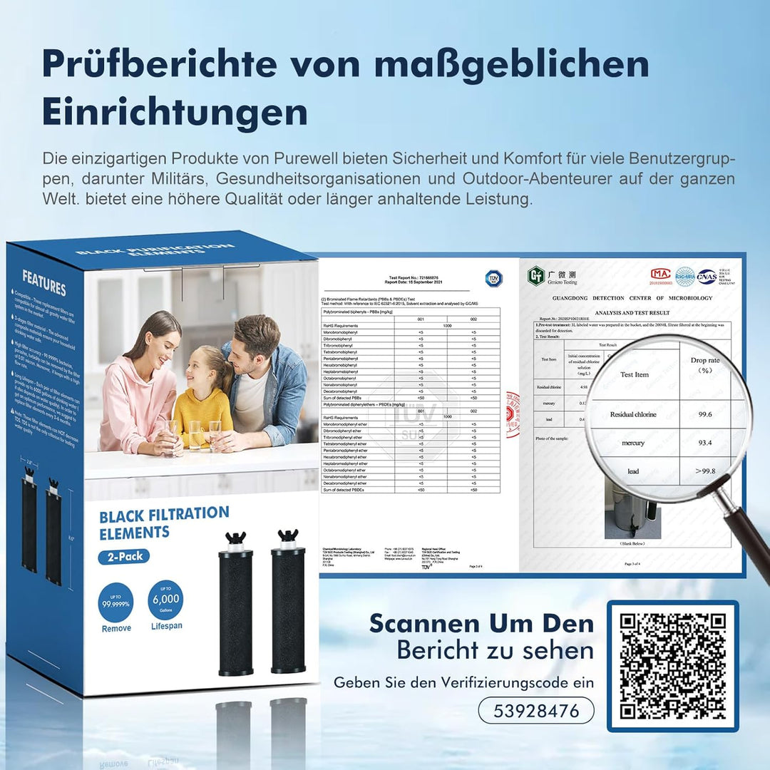 Purewell PB Zwaartekracht Filter Systems, Compatible with Zwaartekrachtfilter Systems, Doulton Super