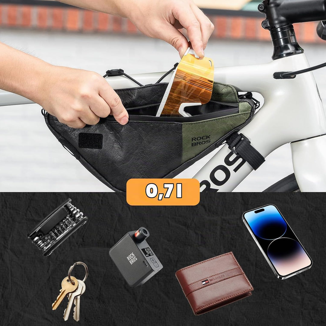 ROCKBROS Fahrrad Rahmentasche Dreiecktasche aus Ultraleicht Umweltfreundlich Material, Wasserabweise