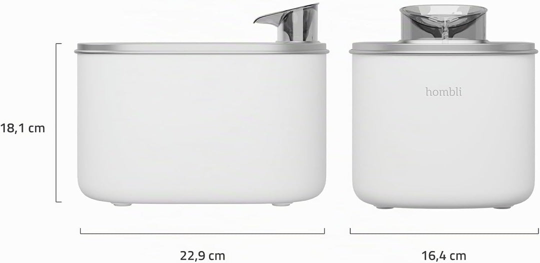 Hombli Smarter Trinkbrunnen für Haustiere, 3,5l Volumen, leise, Edelstahl-Napf, Filter- und Wasserst
