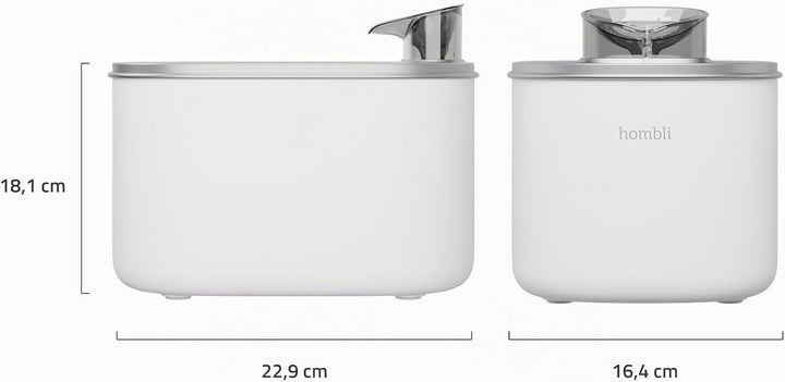 Hombli Smarter Trinkbrunnen für Haustiere, 3,5l Volumen, leise, Edelstahl-Napf, Filter- und Wasserst
