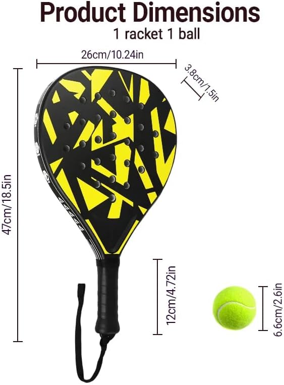 Padelracket – Robuster ABS-Schläger mit Eva-Schaumkern für Erwachsene, Ideal für Beach, Garten, Pool