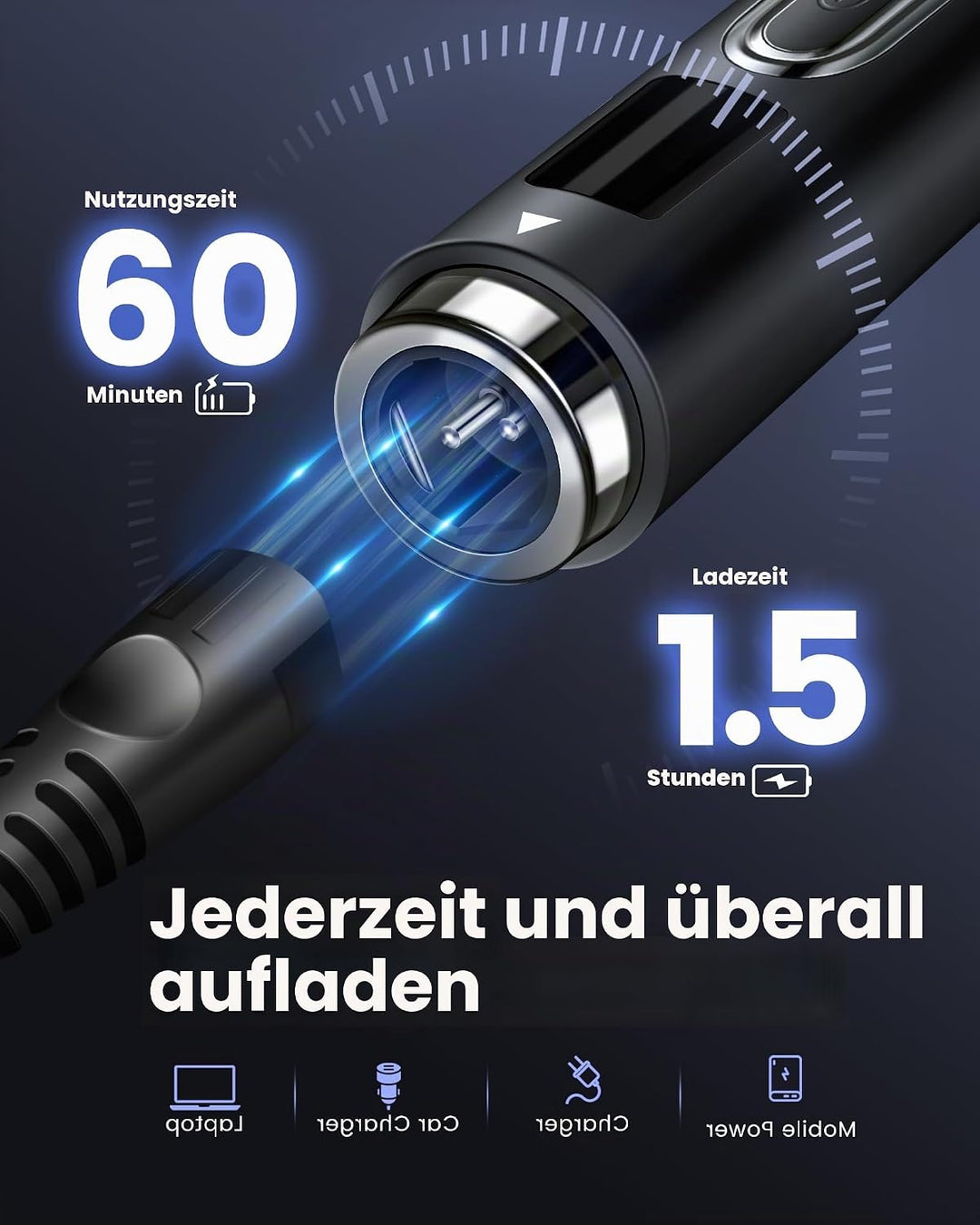 NUBACK Rückenrasierer Herren, 3 in 1 Mens Rasierer Herren, Trimmer for Herren mit Faltbarem Griff, M
