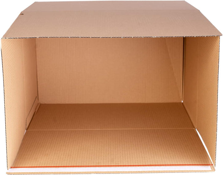 smiley pack 10 Stück Automatikboden Karton 540 x 380 x 320 mm Fix Aufrichtekarton mit Selbstklebever