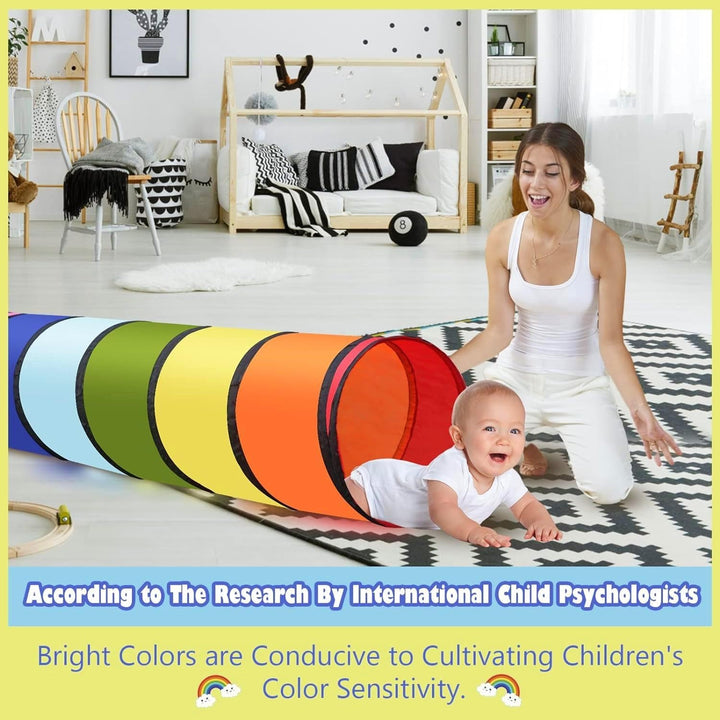 LATERN 180CM Spieltunnelzelt für Kinder, 46CM Runder Öffnung Babytunnel Bunter Pop-Up Kriechtunnel Z
