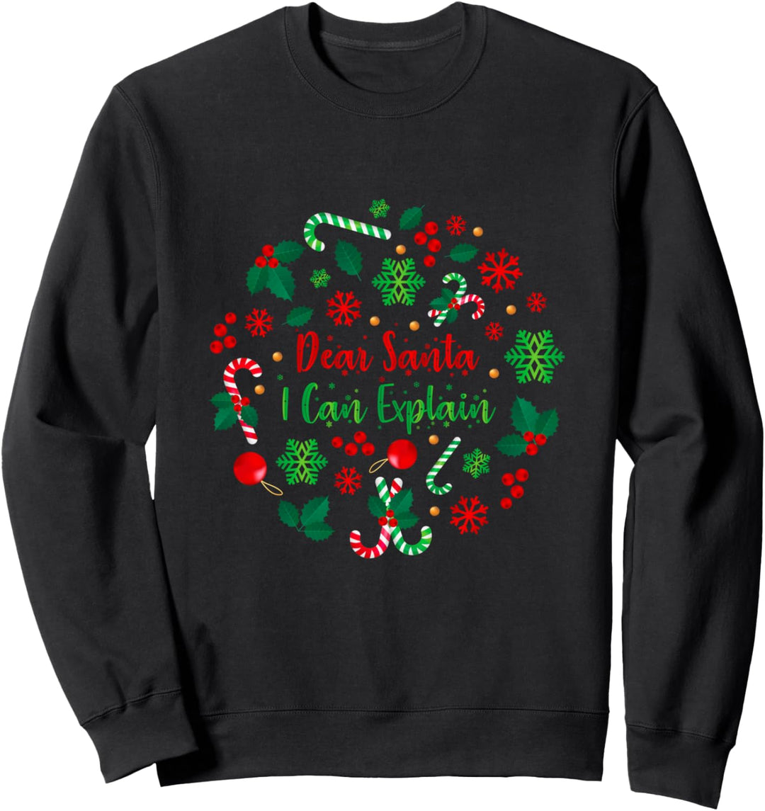 Lustige Weihnachtshemden - Dear Santa I Can Explain Sweatshirt