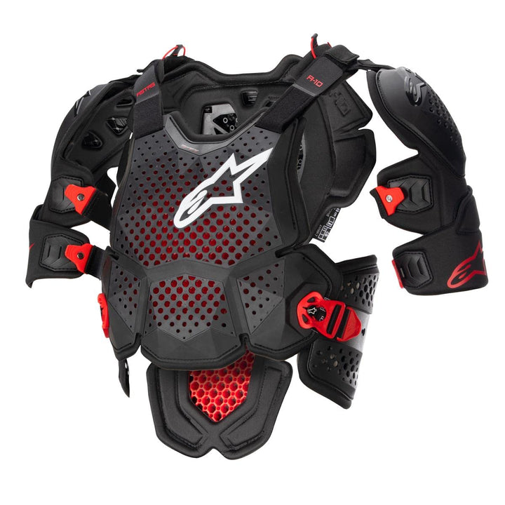 Alpinestars Brustpanzer A-10 V2 Anthrazit/Schwarz/Rot Grau XL/2XL, Grau XL/2XL