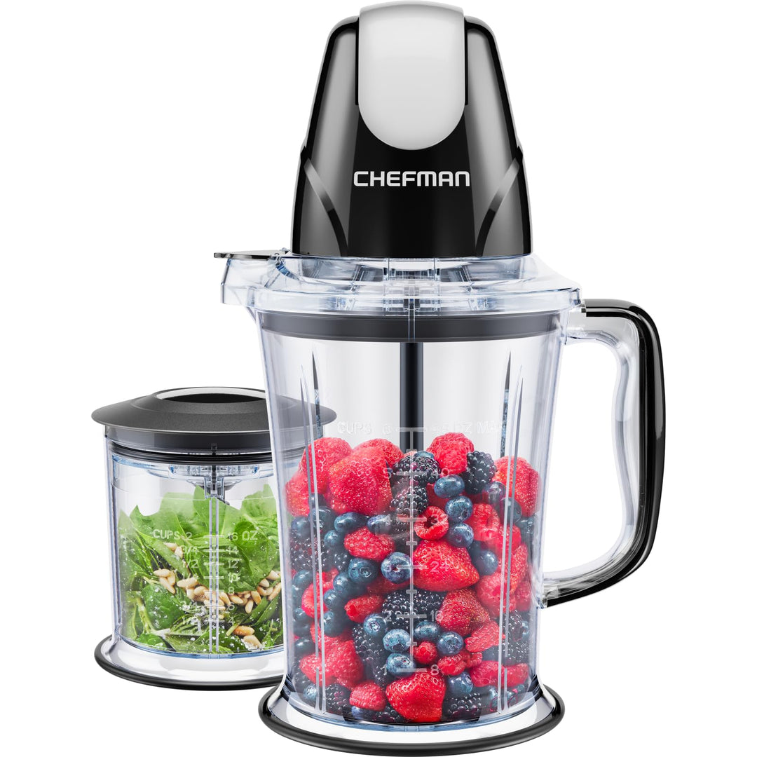 CHEFMAN 2-in-1 Smoothie Maker und Tragbarer Mixer mit 400W Motor, 2-Stufigem Messer, Eiszerkleinerer