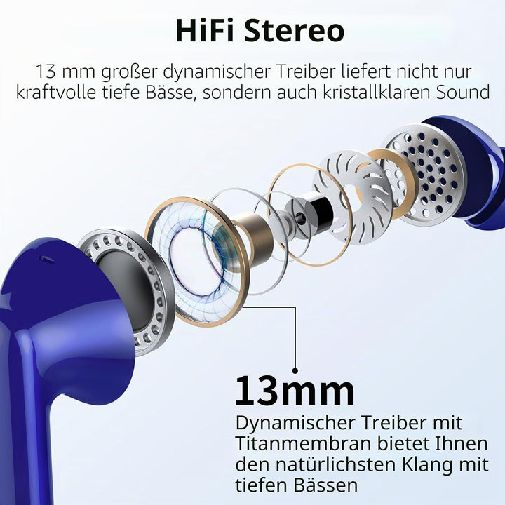 Btootos Bluetooth Kopfhörer, Kopfhörer Kabellos Bluetooth 5.4 Sport In Ear Kopfhörer mit 4 Mikrofon,