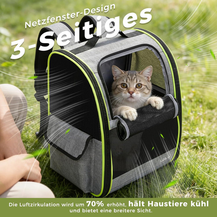 Lekesky Katzen Rucksack Hunderucksack für Mittel/Kleine Haustiere(2-8KG), KatzenRucksack mit Netzfen