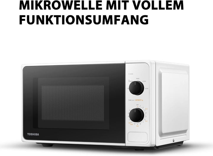 Toshiba MM2-MM20PF(WH) Voll funktionsfähige Mikrowelle mit 5 Leistungsstufen, einfaches Abtauen, 20