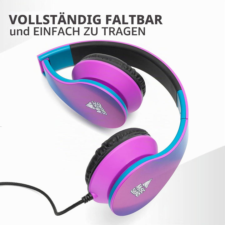 Music Sound | Bügelkopfhörer mit Kabel Over Ear Fantasy | Erweiterbarer und Faltbarer On-Ear-Kopfhör
