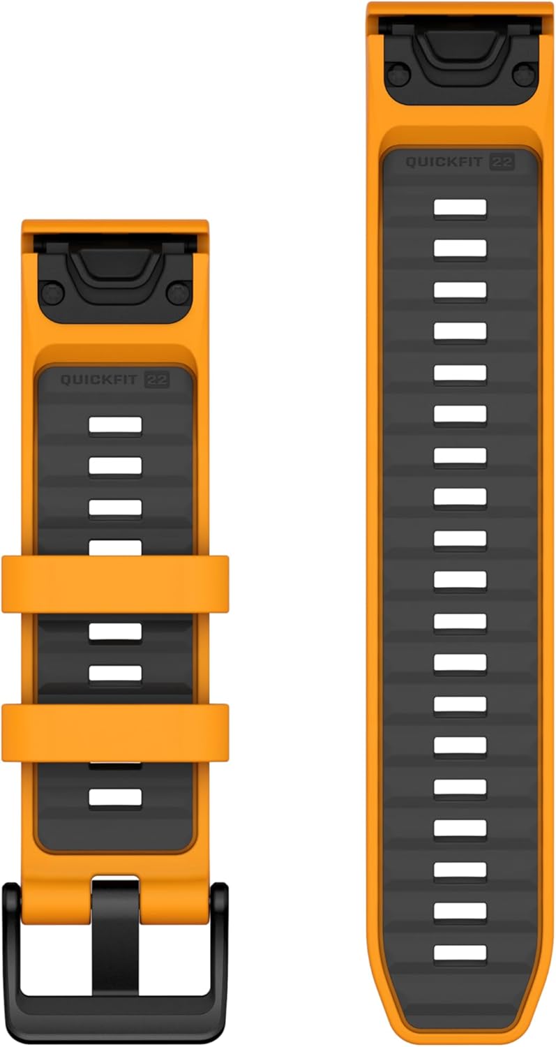 Garmin QuickFit, 22 mm SparkOrange/Graphit-Silikonband SparkOrange 22 mm Einfarbig, SparkOrange 22 m