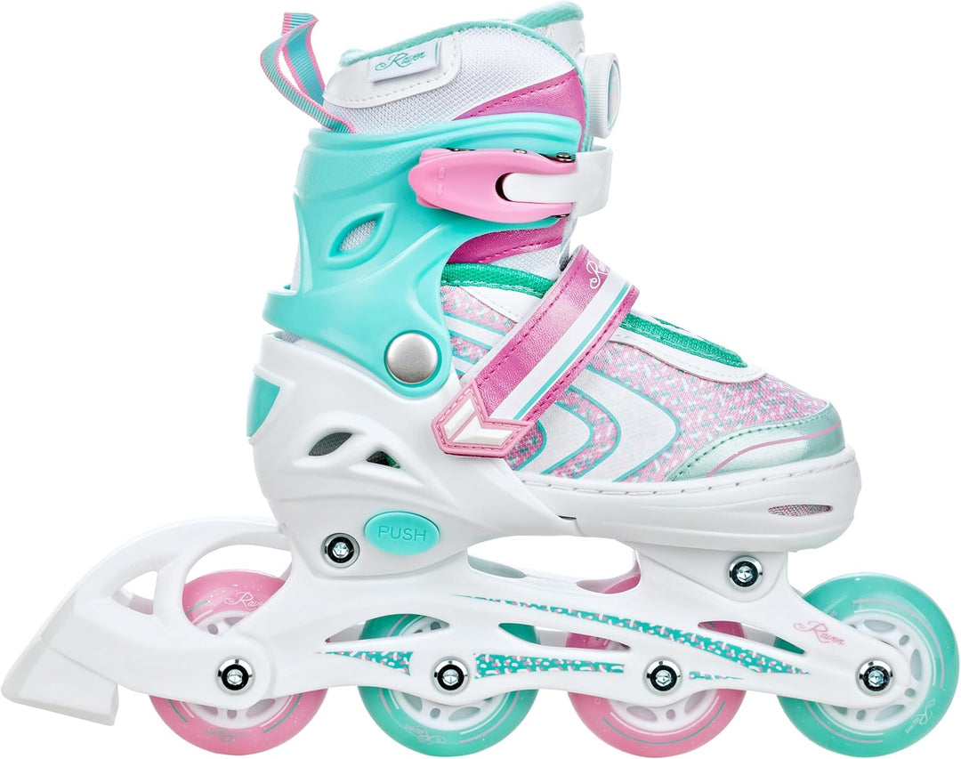 RAVEN 4in1 Inline Skates Triskates Rollschuhe Schlittschuhe Inliner für Kinder Mädchen verstellbar 3
