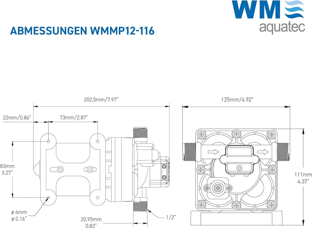 WM aquatec – Druckmembranpumpe WMMP12-116 mit hoher Förderleistung bei pulsationsfreiem Betrieb – au