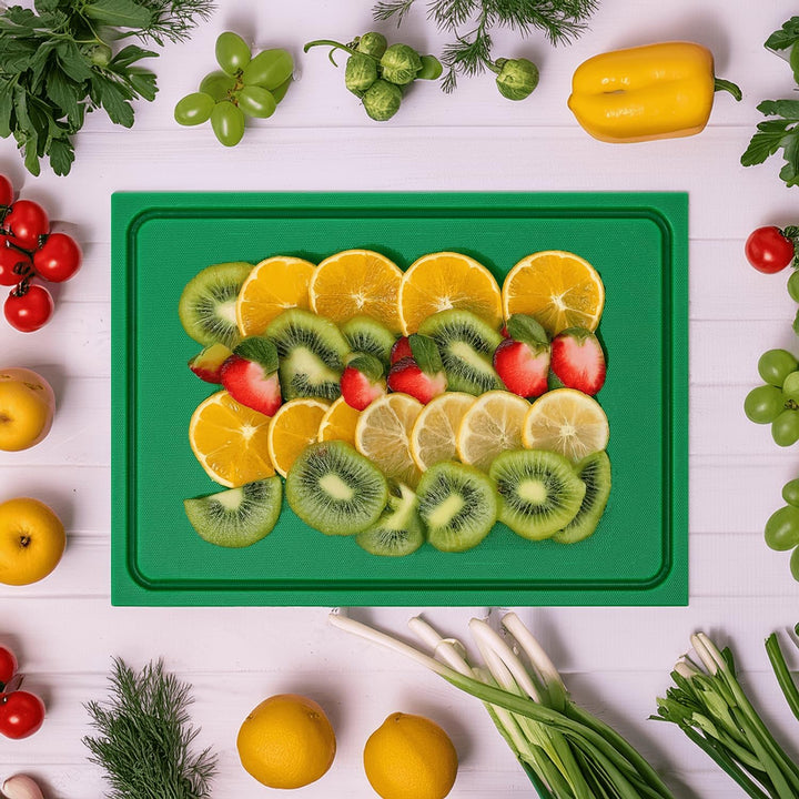 Muvell stabiles Schneidebrett Kunststoff | Grün, 35x25x2 cm | Spülmaschinenfest, EXTRA dick, messers