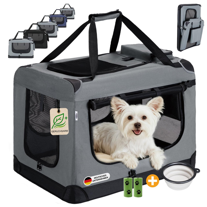 Zedelmaier Hundebox Faltbar Hundetransportbox Auto robust Transportbox für Hund &amp; Katze Gross Hundet