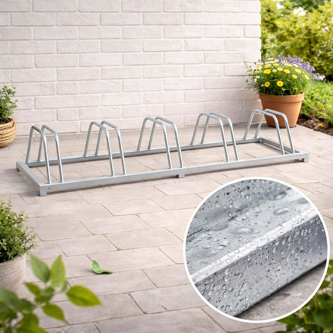 Fahrradständer für 5 Räder 158x39x25cm verzinkt und für Wandmontage