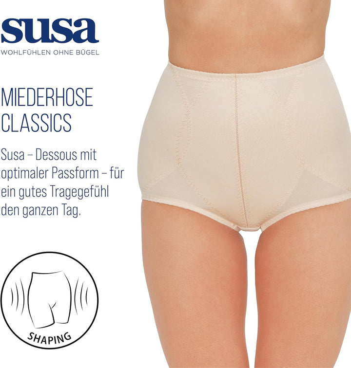 Susa Damen Miederhose Classics, Damen Unterwäsche I Shapewear Damen Shorts I Mit betontem Shaping Ef